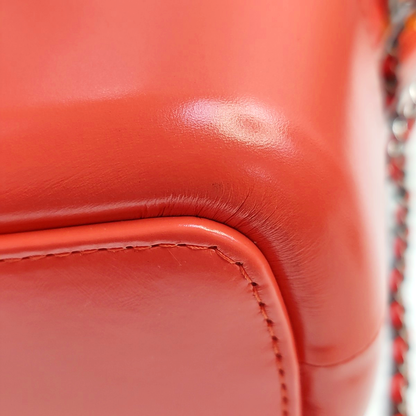 CHANEL GABRIELLE Medium Orange Calfskin Quilted Pattern Gabby Bag Crossbody Shoulder Bag Sling Bag Gold Silver Ruthenium Hardware 27 Clasp Removable Strap-(SKU)-945856539