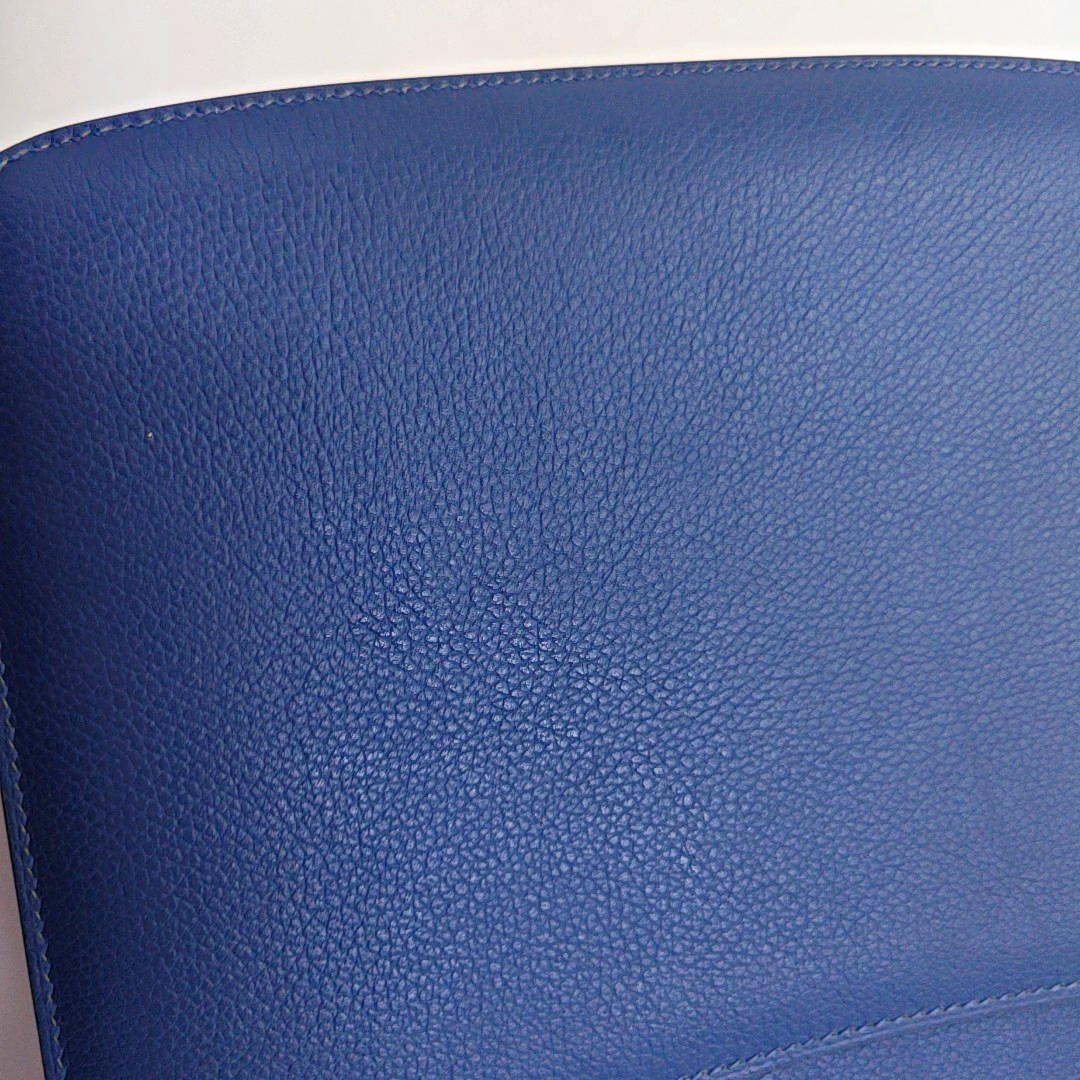 HERMÈS 2002 royal blue Evercolor leather crossbody bag shoulder bag silver hardware A-(SKU)-951512753