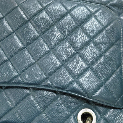 CHANEL CHANEL GST Large Blue Calfskin Quilted Matelassé Shoulder Bag Silver Hardware 17 Clasp-(SKU)-966451937