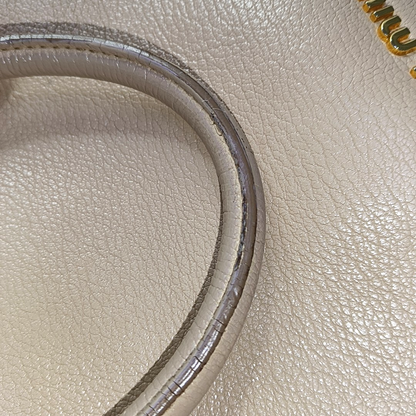Miu Miu Tote bag Nude Pink Leather Single Shoulder Bag Tote Bag Golden hardware Removable shoulder strap-(SKU)-951760911