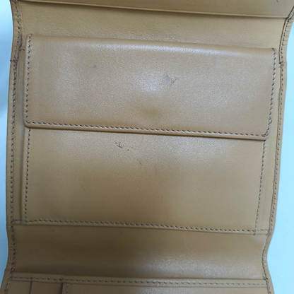 CELINE Dark Brown Coated Canvas Triumph Wallet Golden hardware-(SKU)-960315829