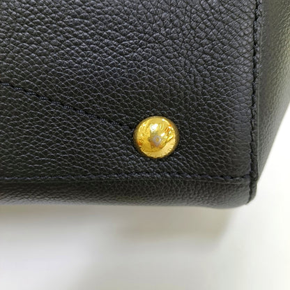 LOUIS VUITTON MONTAIGNE BB Black Leather Grained Montaigne Bag Shoulder Bag Crossbody Handbag with Gold Hardware and Removable Strap-(SKU)-969635032
