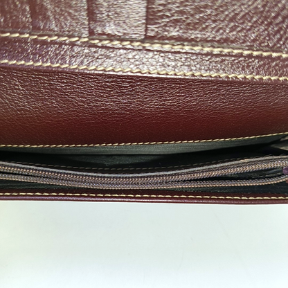 GUCCI Dark Brown Cowhide Monogrammed Texture Wallet Golden hardware-(SKU)-939278026