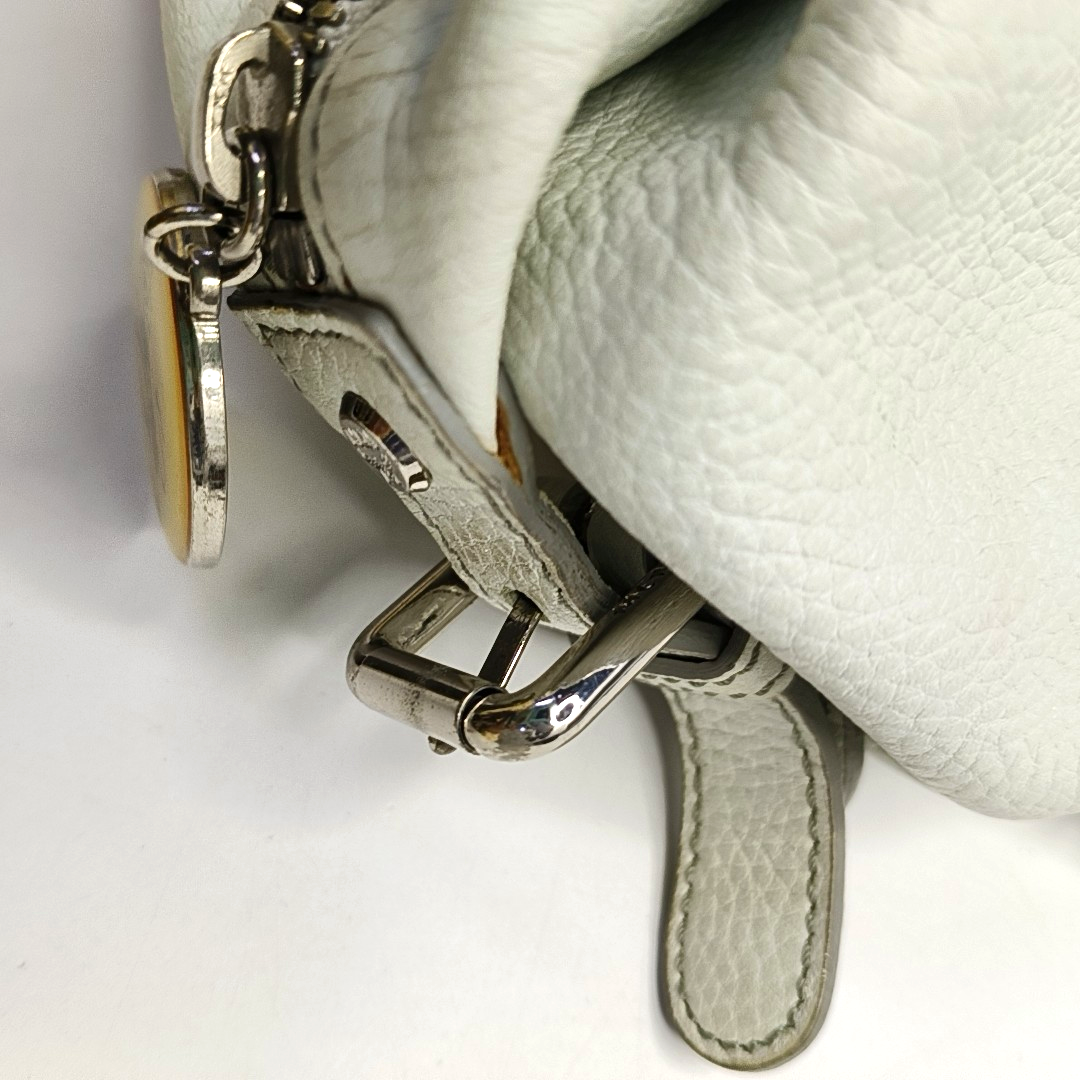 MCM Gray Fabric Jacquard Single Shoulder Bag Silver Hardware-(SKU)-943696572