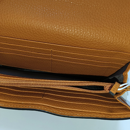 GUCCI Bamboo 1947 Orange Cowhide Bamboo Wallet Golden hardware-(SKU)-956922492