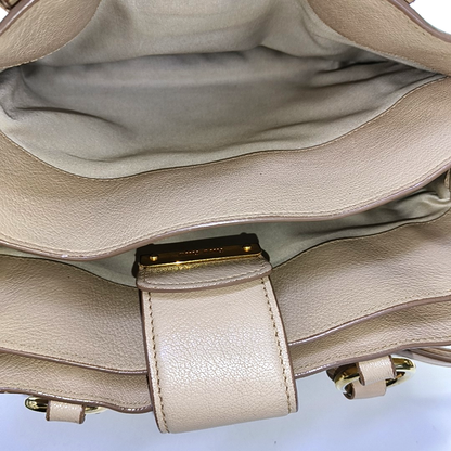 Miu Miu Tote bag Nude Pink Leather Single Shoulder Bag Tote Bag Golden hardware Removable shoulder strap-(SKU)-951760911