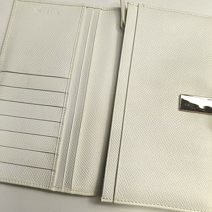 BVLGARI BVLGARI White Cowhide Wallet Silver Hardware-(SKU)-949211170