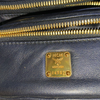 MCM Black Leather Studs Waist Bag Golden hardware-(SKU)-940042449