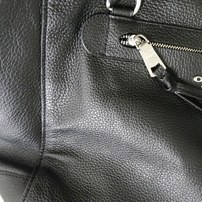 COACH PRAIRIE Black Leather Single Shoulder Bag Handbag Silver Hardware shoulder straps-(SKU)-934854540
