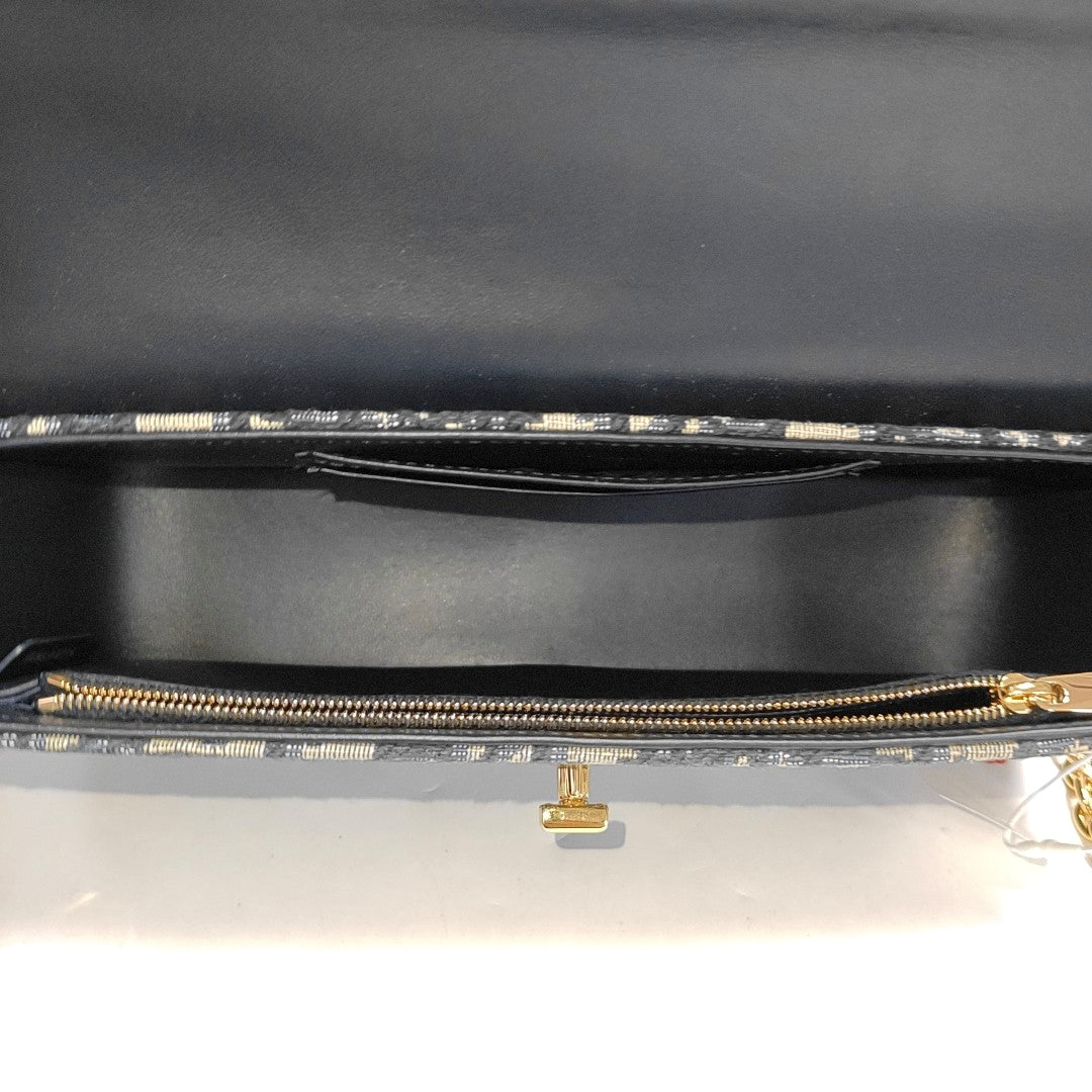 DIOR 30 Montaigne Mini Beige Canvas Monogram Embroidered Montaigne Bag Crossbody Bag Shoulder Bag Handbag 2 Removable Straps Golden Hardware-(SKU)-970465247