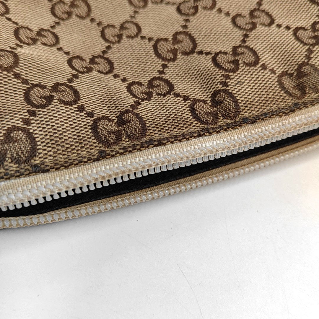 GUCCI Tote bag Khaki canvas old flower floral single shoulder bag crossbody bag Silver Hardware-(SKU)-947994741