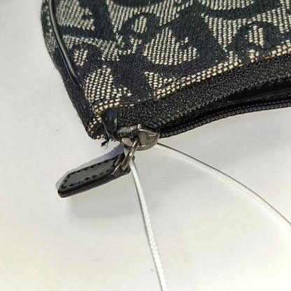 DIOR Saddle Grey Canvas Monogram Mini Coin Purse Ruthenium color hardware-(SKU)-953489833