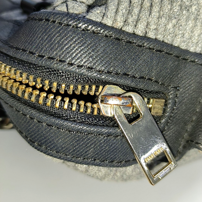 DIESEL Gray Fabric Quilted Single Shoulder Bag Golden hardware Removable shoulder strap-(SKU)-938079464