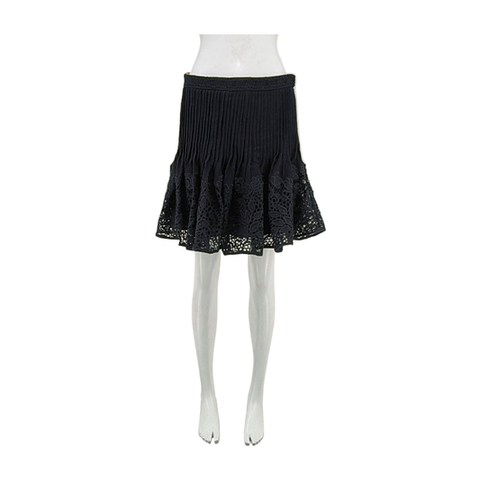 Chloé Scode Autumn and spring black wool ladies' short half skirt-(SKU)-935760477