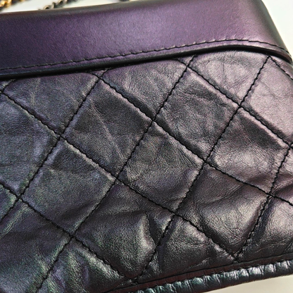 CHANEL GABRIELLE Small Size Radiant Calfskin Quilted Diagonal Bag, Shoulder Bag, Crossbody with Detachable Strap, Golden, Silver, and Ruthenium-Colored Hardware, 27 Clasps-(SKU)-946512946