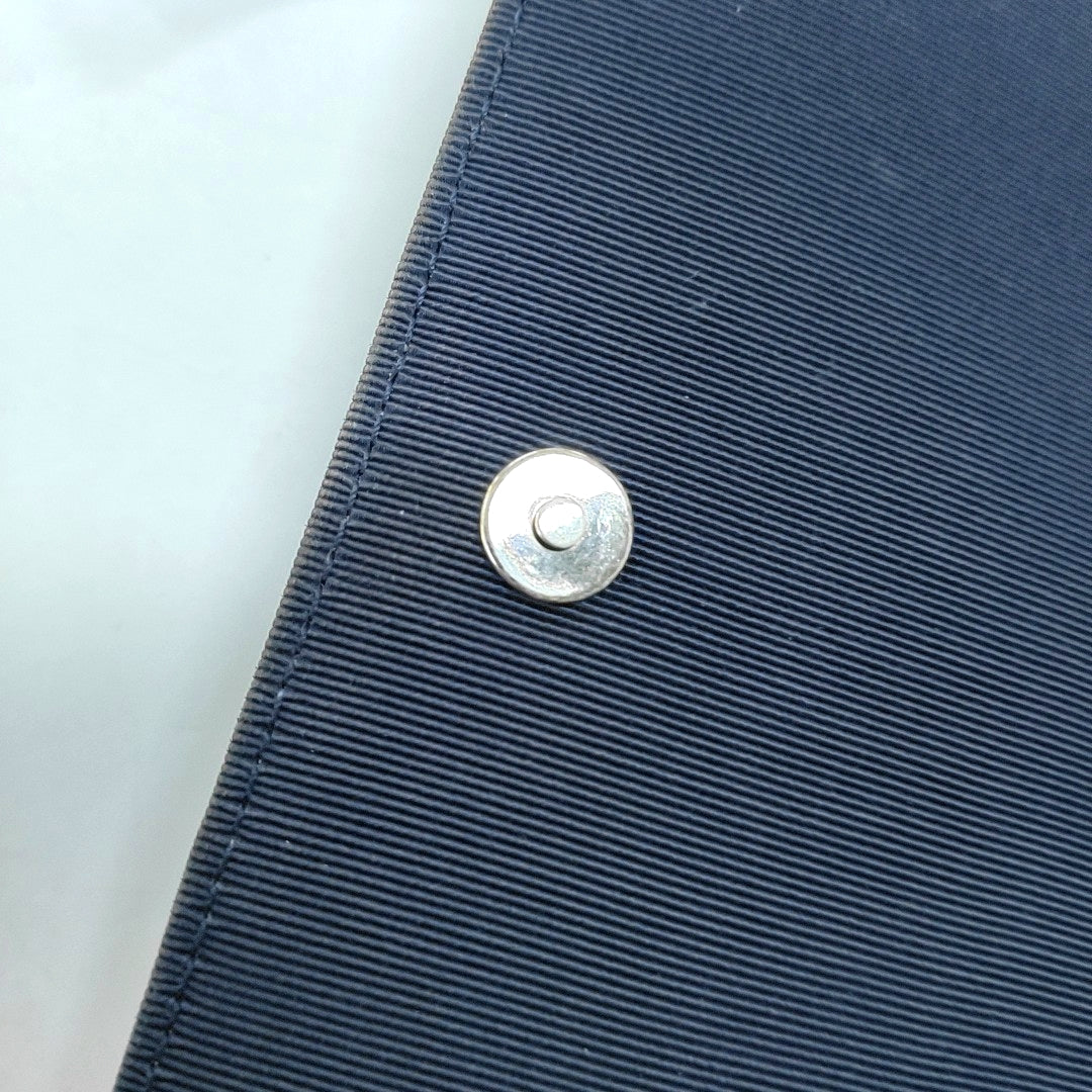 CHANEL BALLERINE Deep Blue Leather Quilted Monogram Shoulder Bag Crossbody Bag Silver Hardware 23cm-(SKU)-969147033