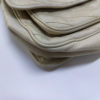 YSL NIKI Medium Beige Calfskin Plaid Quilted Shoulder Bag Crossbody Bag Palladium Hardware-(SKU)-963808720