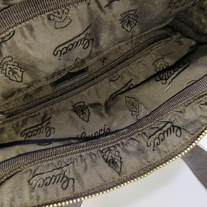GUCCI GG Imprime Brown Leather Vintage Shoulder and Crossbody Bag Golden hardware-(SKU)-953018922
