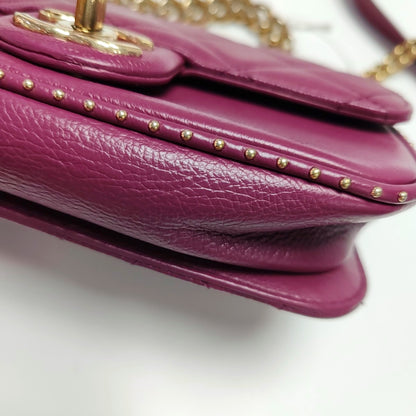 CHANEL CLASSIC FLAP Mini Burgundy Calfskin Quilted Large Mini Shoulder Bag Crossbody Strap Gold Hardware 24k-(SKU)-971151918