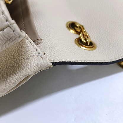 LOUIS VUITTON MARCEAU White Calfskin Monogram Embossed Single Shoulder Bag Crossbody Bag Gold Hardware-(SKU)-962428775