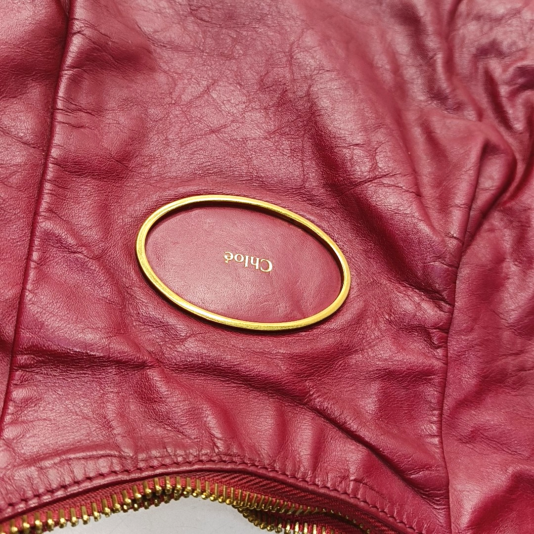 Chloé Fuchsia cowhide handbag Golden hardware-(SKU)-952505517