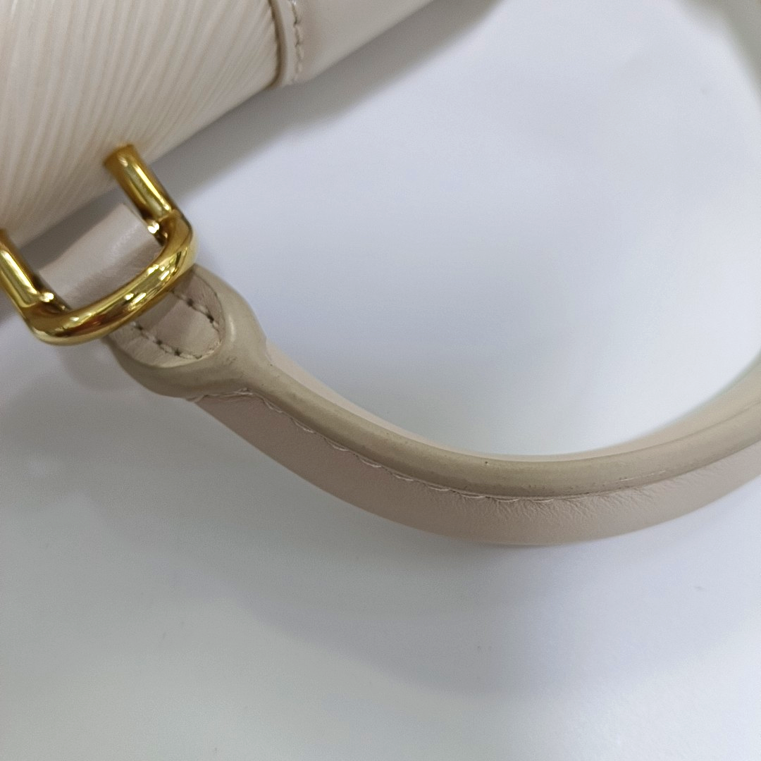LOUIS VUITTON HIDE & SEEK Beige EPI Leather Water Ripple Shoulder Bag Gold Hardware Removable Strap-(SKU)-961302682