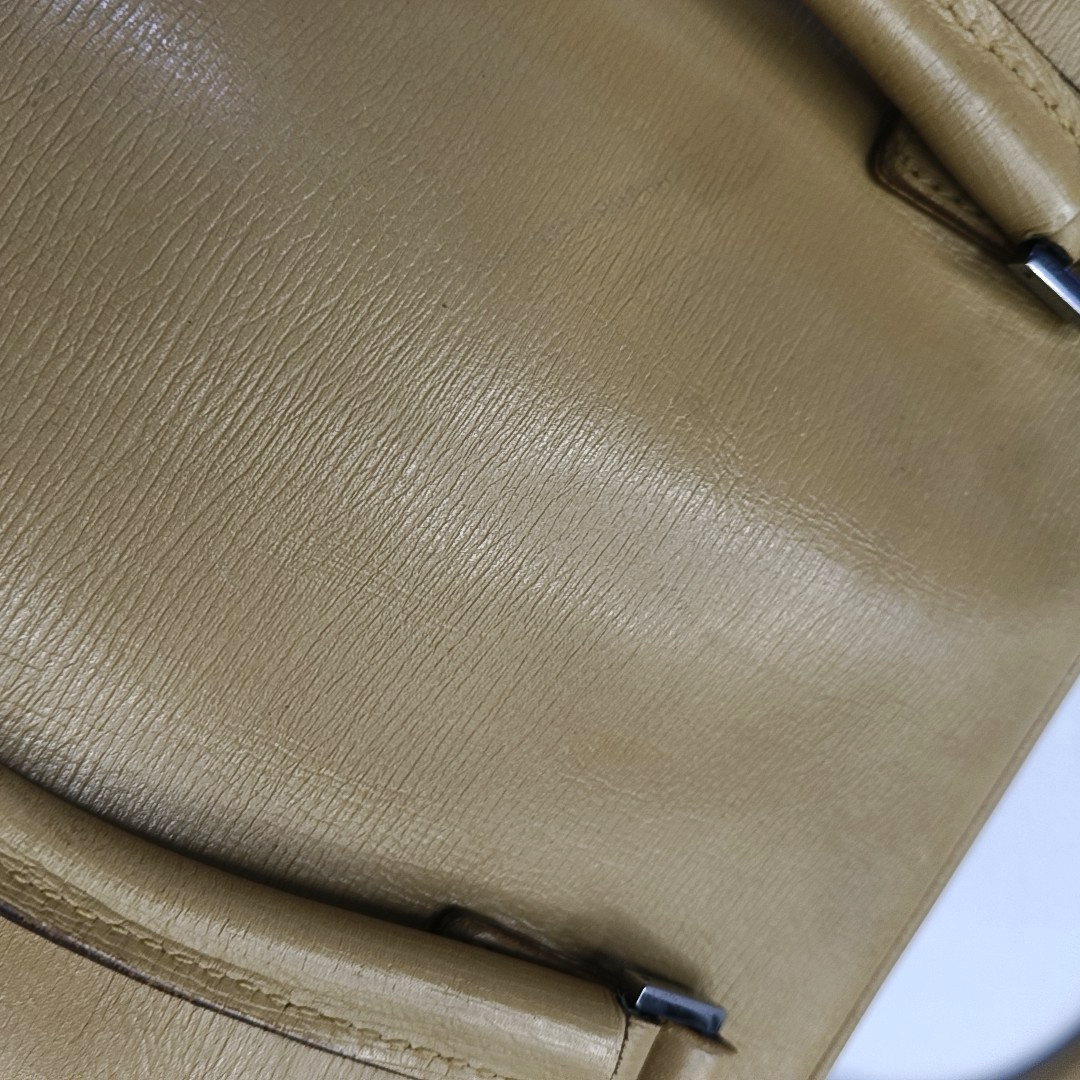 GUCCI Khaki Leather Tote Silver Hardware-(SKU)-945954036