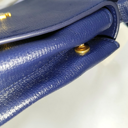 TORY BURCH Chelsea Dark Blue Cowhide Single Shoulder Bag Handbag Golden hardware Removable shoulder strap-(SKU)-942430091