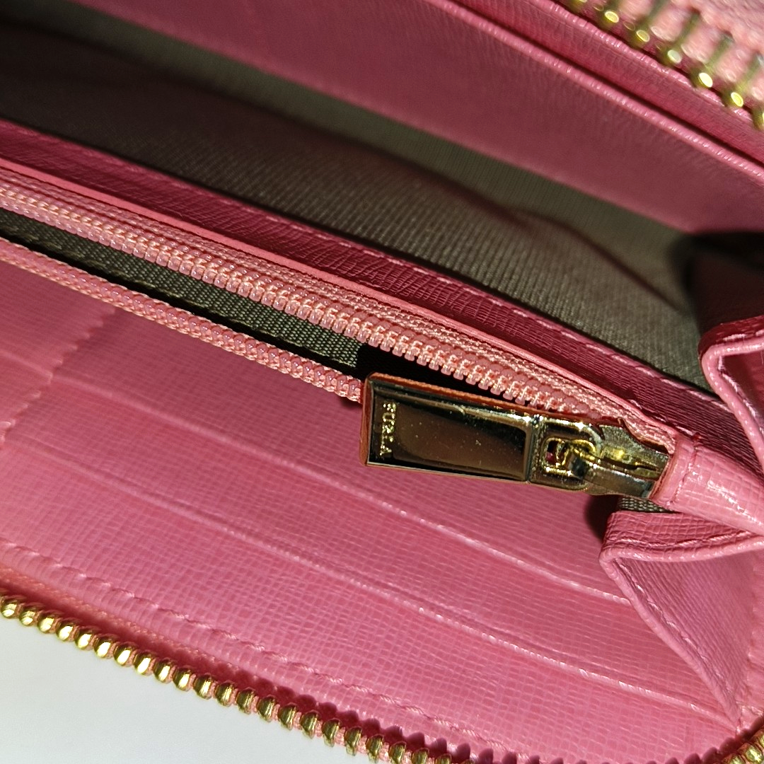 FURLA Pink Leather Wallet Golden hardware-(SKU)-935469806