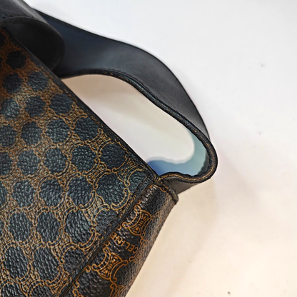 CELINE Tote bag Dark brown coated canvas Arc de Triomphe shoulder bag/handbag Golden hardware-(SKU)-935906004
