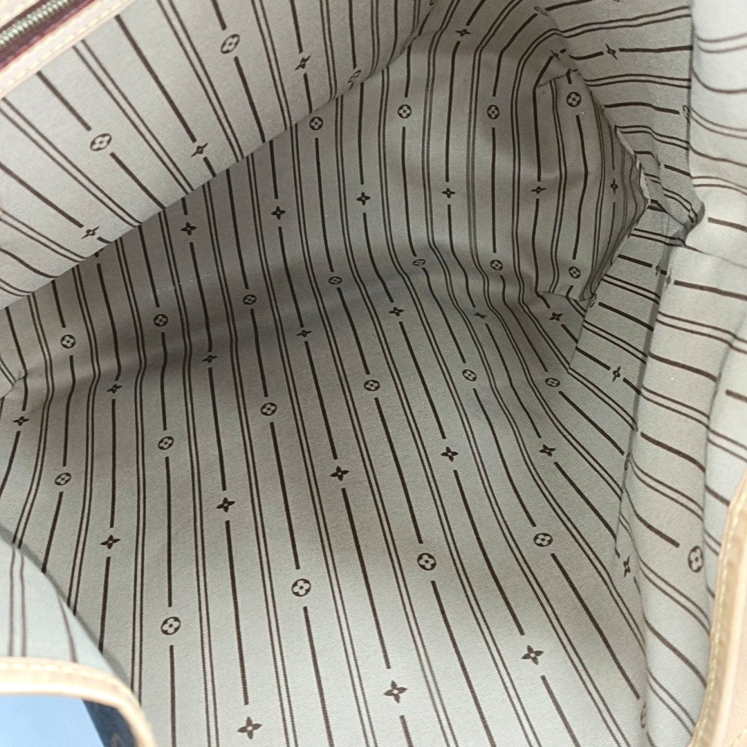 LOUIS VUITTON DELIGHTFUL Brown Coated Canvas Monogram Tote Bag Single Shoulder Bag Golden Hardware-(SKU)-971271312