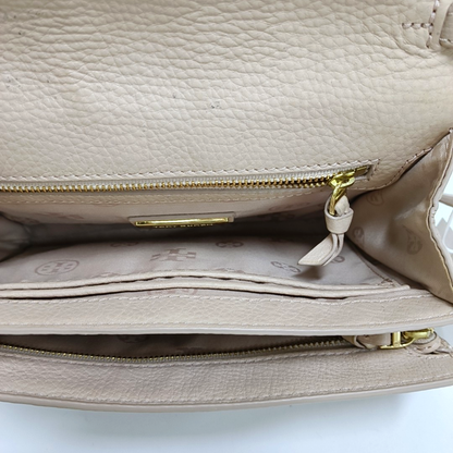 TORY BURCH Britten Light Pink Leather Crossbody Bag Single Shoulder Bag Silver Hardware Removable shoulder strap-(SKU)-942795681