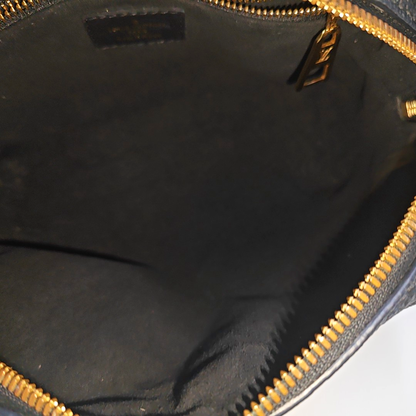 LOUIS VUITTON PETITE MALLE Black Calfskin Monogram Embossed Single Shoulder Bag Tote Bag Gold Hardware Removable Strap-(SKU)-934939114