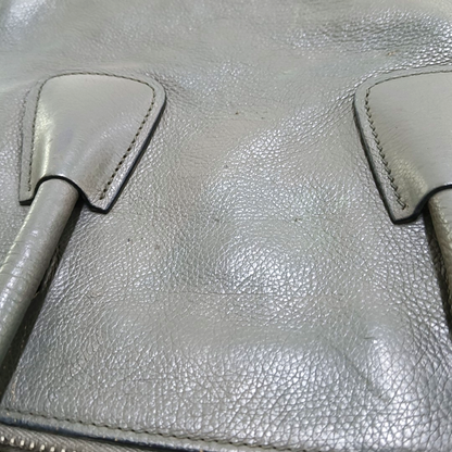 PRADA Tote bag Elephant Gray Cowhide Logo Crossbody Bag Shoulder Bag Single Shoulder Bag Silver Hardware Removable shoulder strap-(SKU)-956018921