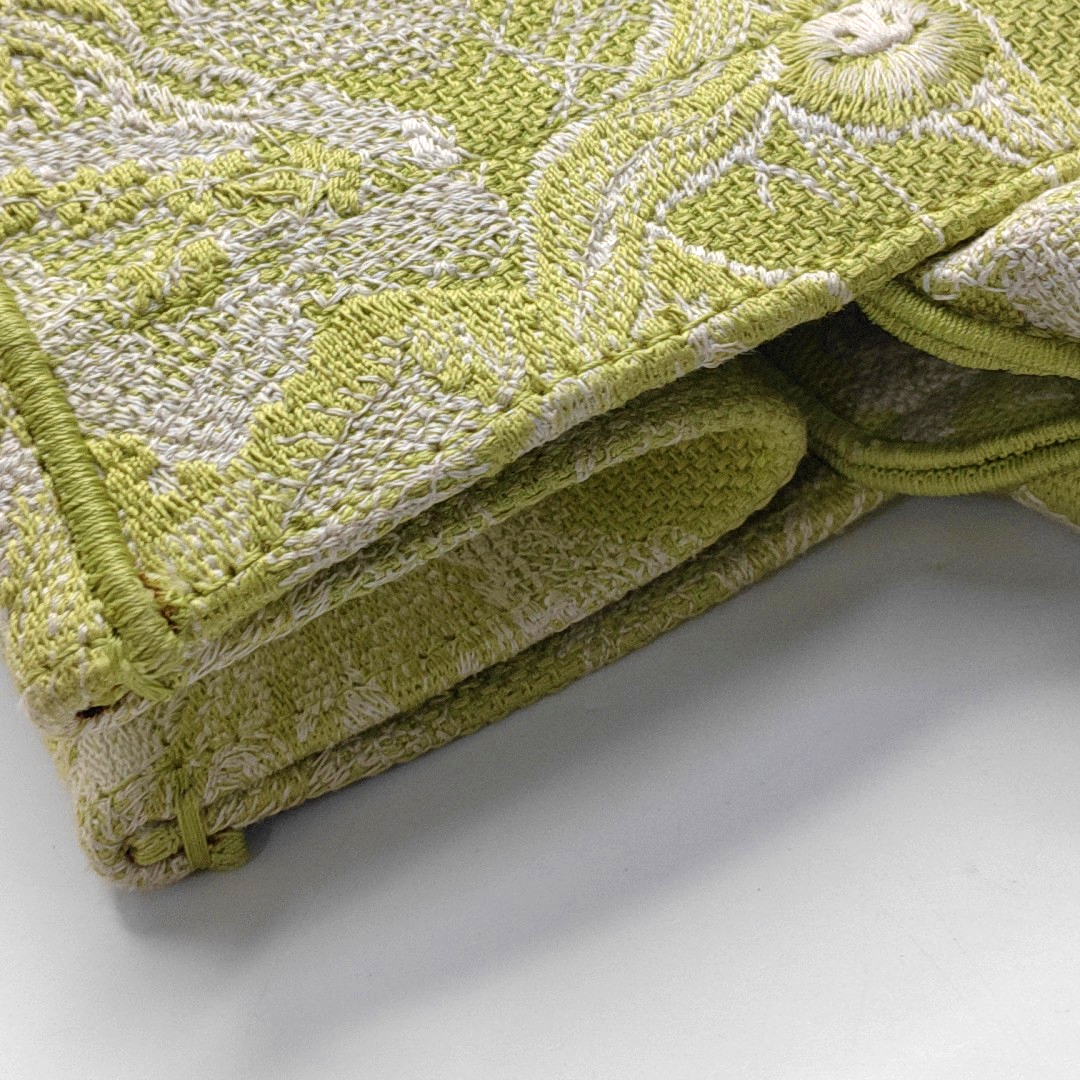 DIOR Book Tote Medium Yellow Fabric Embroidered Handbag-(SKU)-959513521