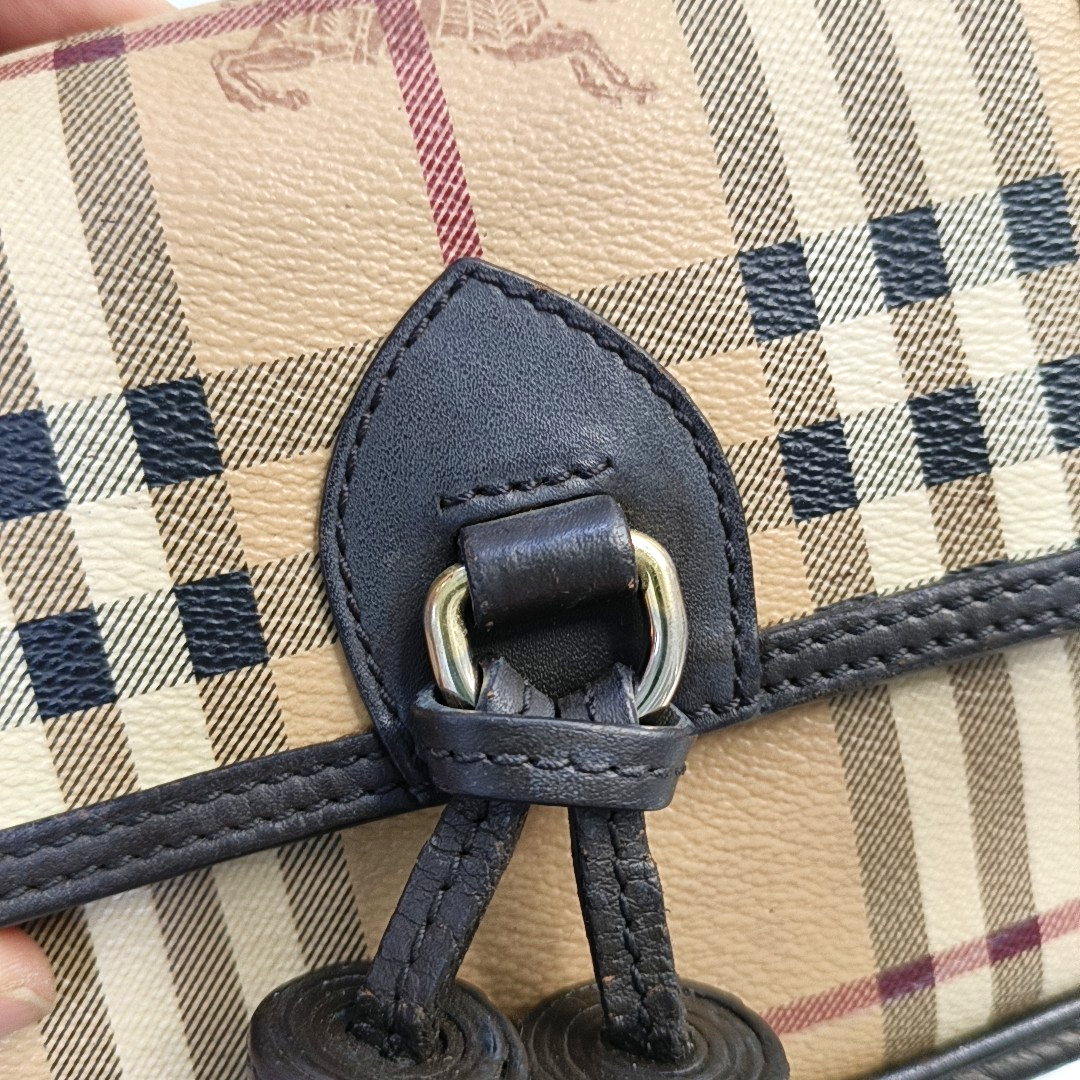 BURBERRY Brown Coated Canvas Warhorse Grain Single Shoulder Bag Crossbody Bag Golden hardware-(SKU)-953635719