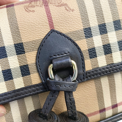 BURBERRY Brown Coated Canvas Warhorse Grain Single Shoulder Bag Crossbody Bag Golden hardware-(SKU)-953635719