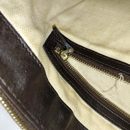 GUCCI Tote bag Dark Brown Cowhide Monogrammed Quilted Single Shoulder Bag Handbag Crossbody Golden hardware Removable shoulder strap-(SKU)-946858648