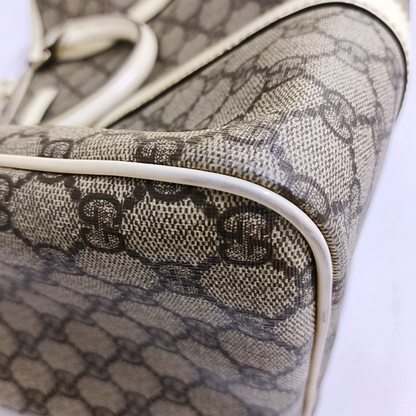 GUCCI Beige Coated Canvas Monogrammed Tote Bag Golden hardware-(SKU)-958959380