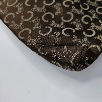 CELINE Brown Canvas Jacquard Clutch Bag Brown Hardware-(SKU)-936934886