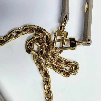LOUIS VUITTON IVY Gray Calfskin Monogram Shoulder Bag Tote Crossbody Bag Gold Hardware 2 Removable Shoulder Straps-(SKU)-971268669