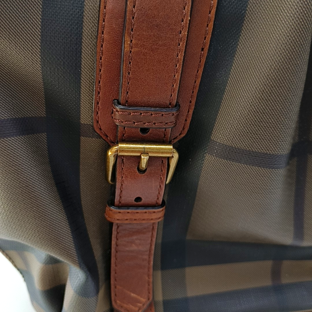 BURBERRY Northfield Brown Coated Canvas Single Shoulder Bag Handbag Crossbody Bag Golden hardware-(SKU)-959101361