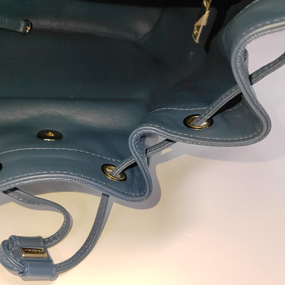 CHANEL BUSINESS AFFINITY Deep Blue Quilted Leather Grained Double Shoulder Bag with Gold Hardware 23 opening-(SKU)-956086106
