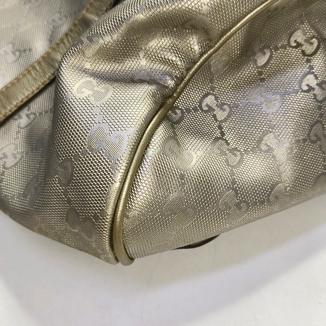 GUCCI Joy Medium size Silver Coated Canvas Monogram Handbag Golden hardware-(SKU)-950869201