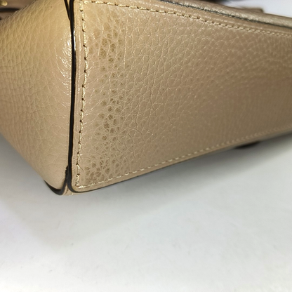 COACH 26 Khaki Cowhide Carriage Single Shoulder Bag Crossbody Handbag Golden hardware Removable shoulder strap-(SKU)-951599641