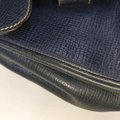 LOEWE Barcelona Dark Blue Cowhide Single Shoulder Bag Crossbody Bag Golden hardware-(SKU)-932491494