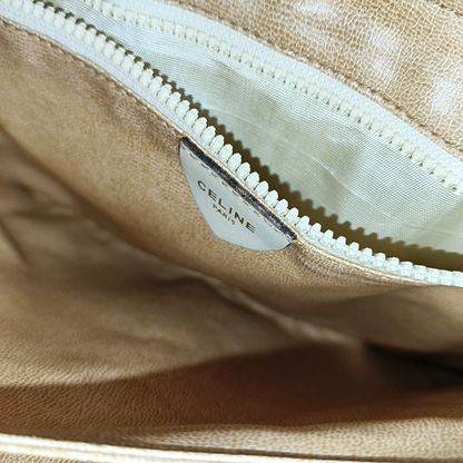 CELINE Beige Cowhide Triumph Crossbody Shoulder Bag Golden hardware Removable shoulder strap-(SKU)-935277558