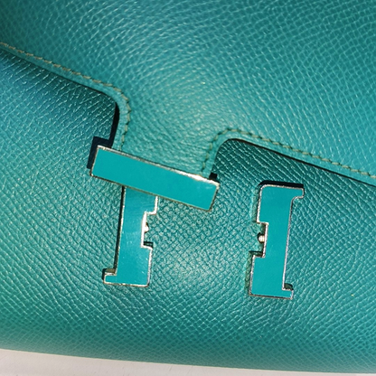 HERMÈS Constance Verona Green Epsom Calfskin Wallet, Green Hardware, A-(SKU)-945960942