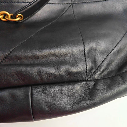 YSL JAMIE Black Lamb Leather Quilted Single-Shoulder Bag with Gold Hardware-(SKU)-966837052