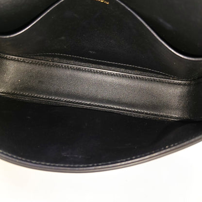 CELINE TRIOMPHE Black Leather Single Shoulder Bag with Gold Hardware-(SKU)-966416855